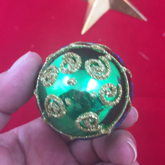 Vintage GKI/Bethlehem Glass Egg shaped embellished Christmas Ornament - Picture 4 of 6